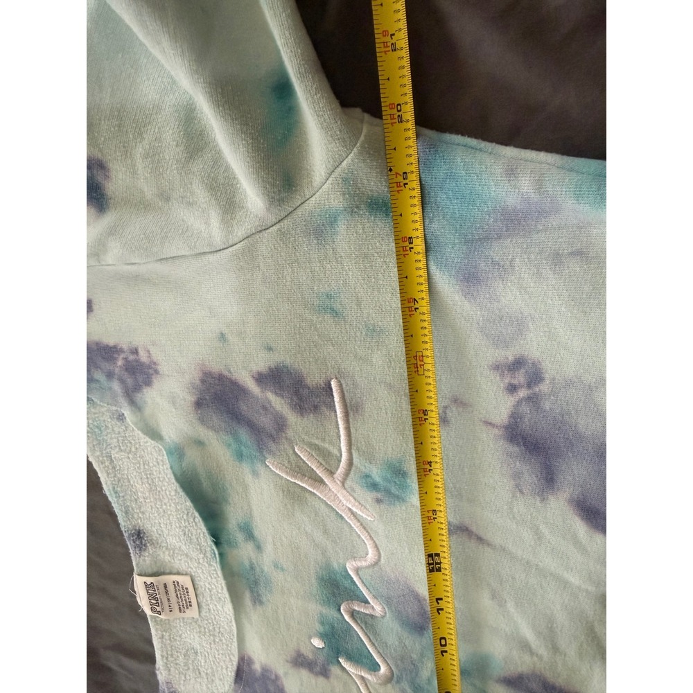 Victoria's Secret PINK Tie Dye Off Shoulder Sweatshirt Blue Purple Small - Picture 5 of 6